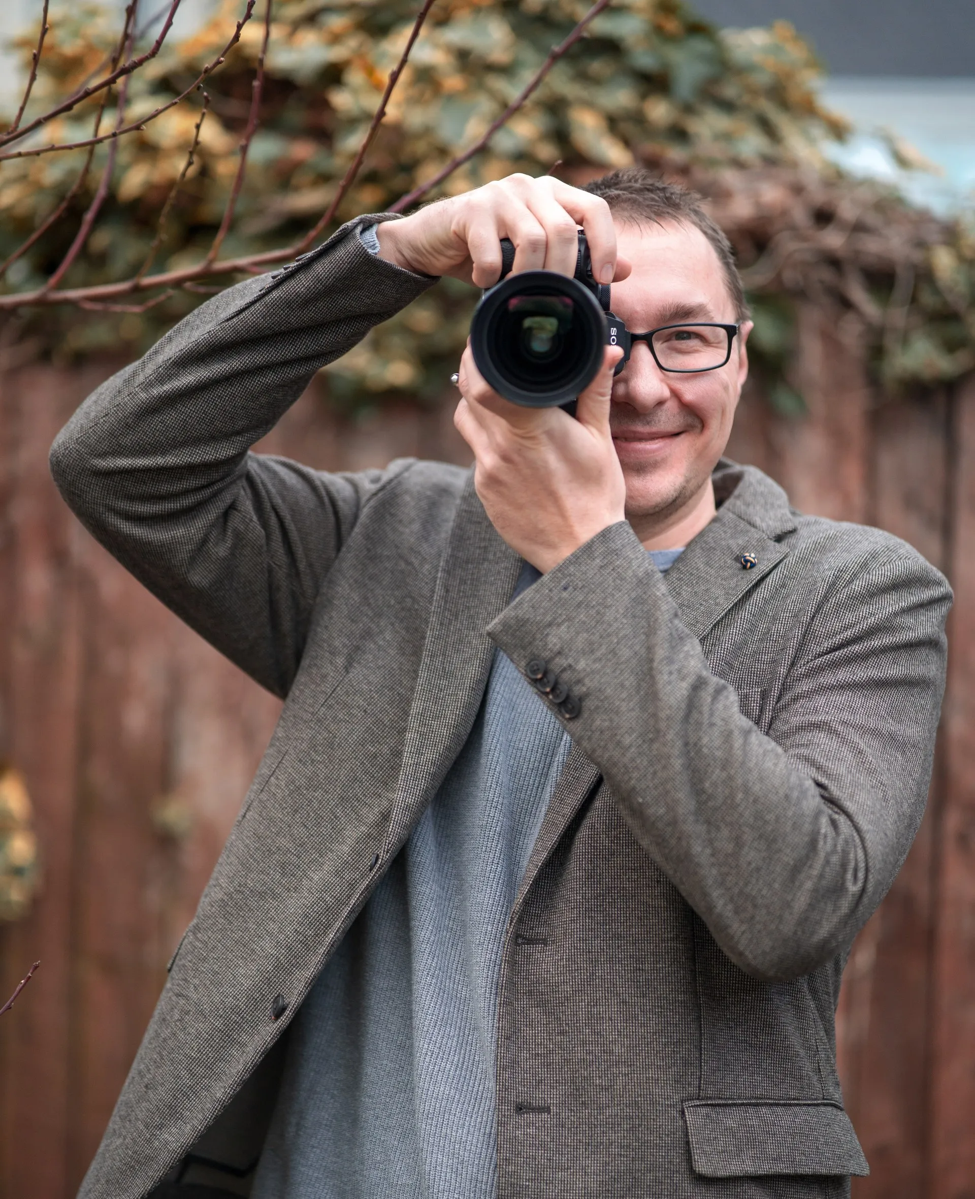 Karl, wedding photographer, with camera